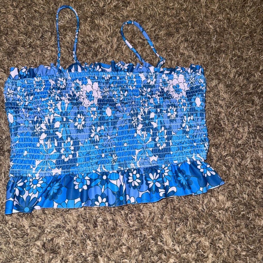 Floral Blue Women's Swim One Piece